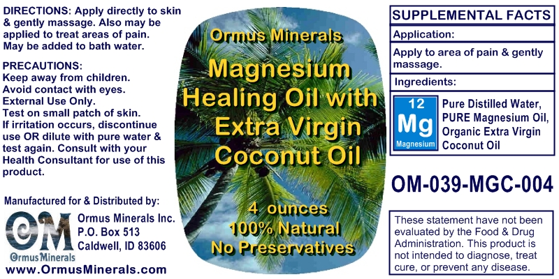 Ormus MInerals Magnesium Healing Oil with Organic Extra Virgin Coconut Oil 