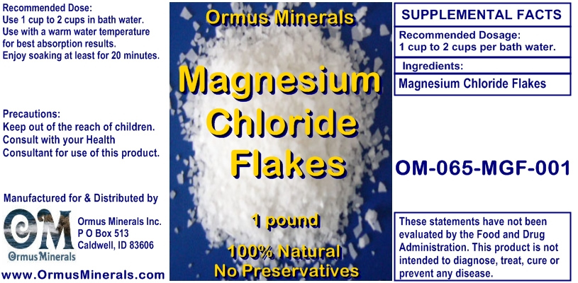Ormus Minerals Magnesium Chloride Flakes